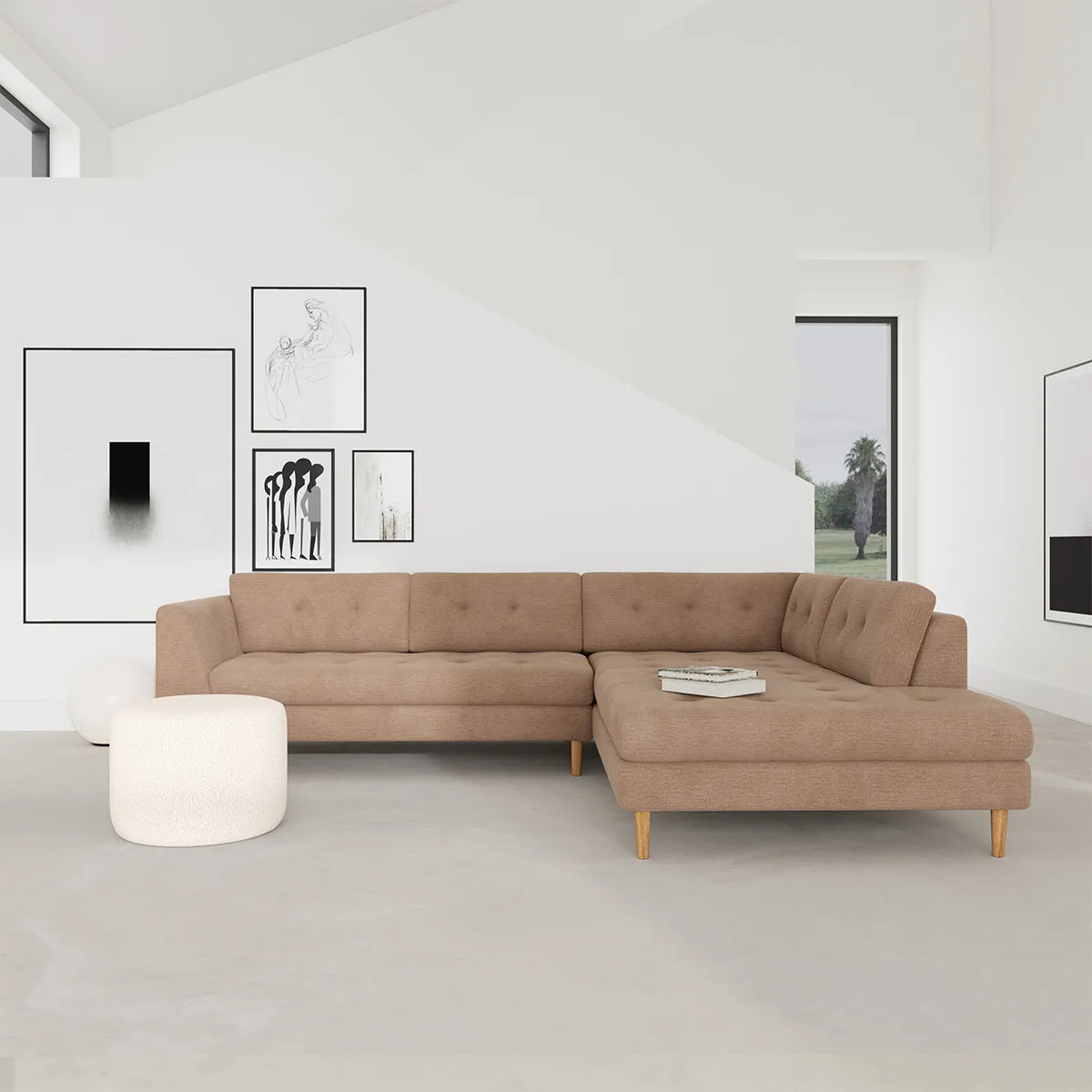 Nelson Fabric Right Corner Sofa