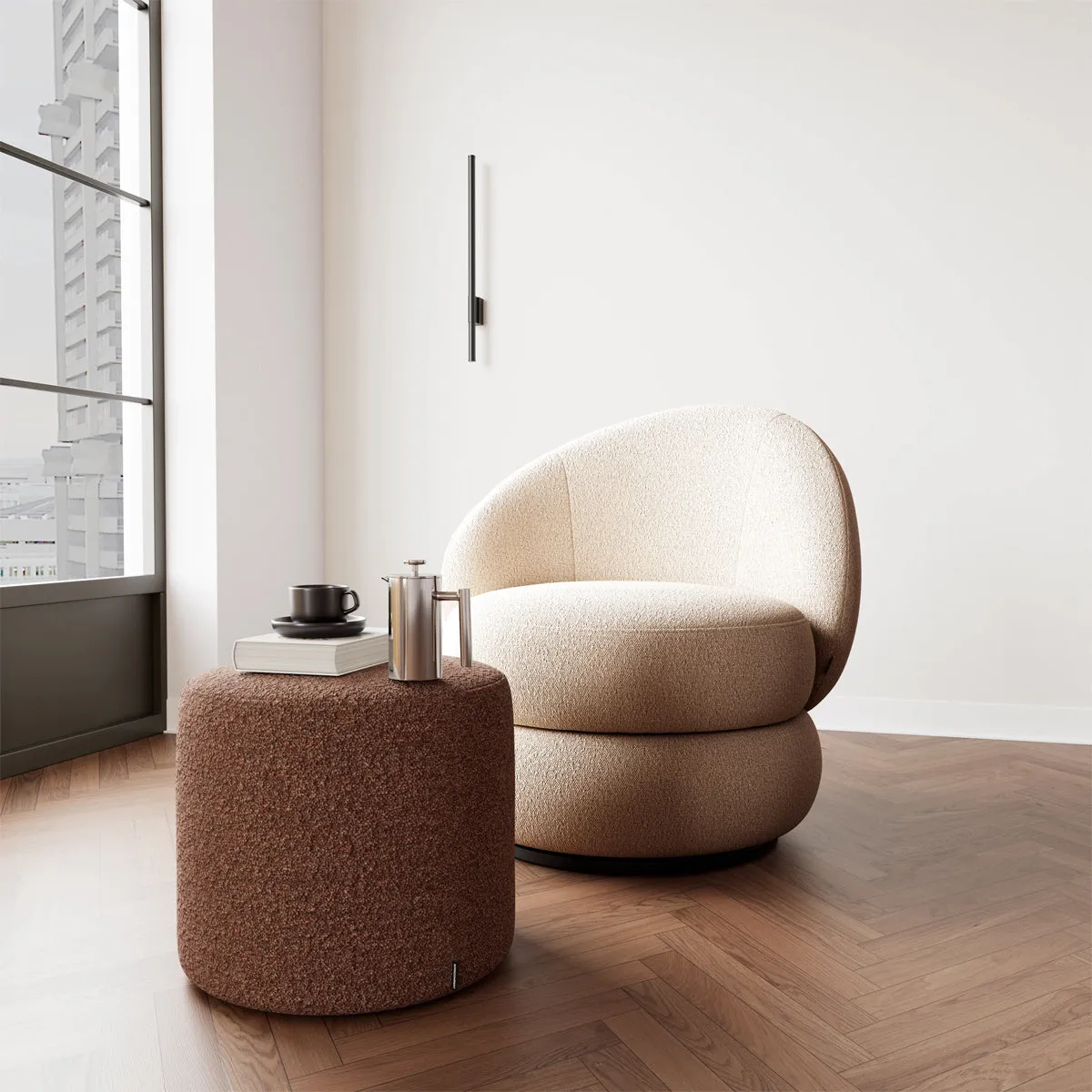 No. 7 Boucle Ottoman