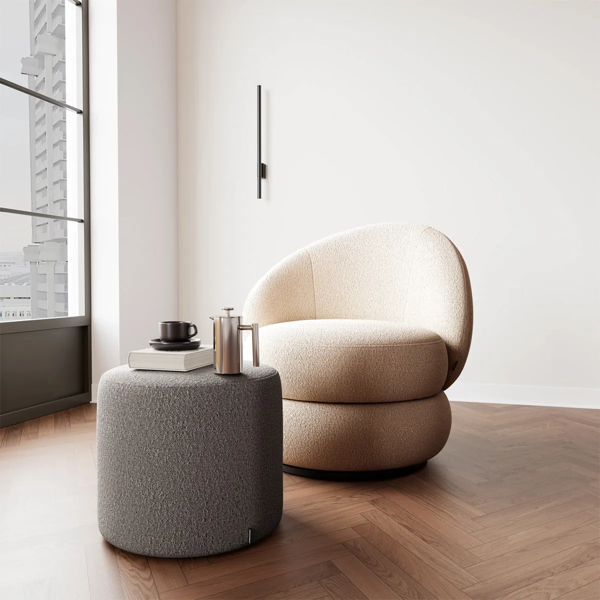 No. 7 Boucle Ottoman