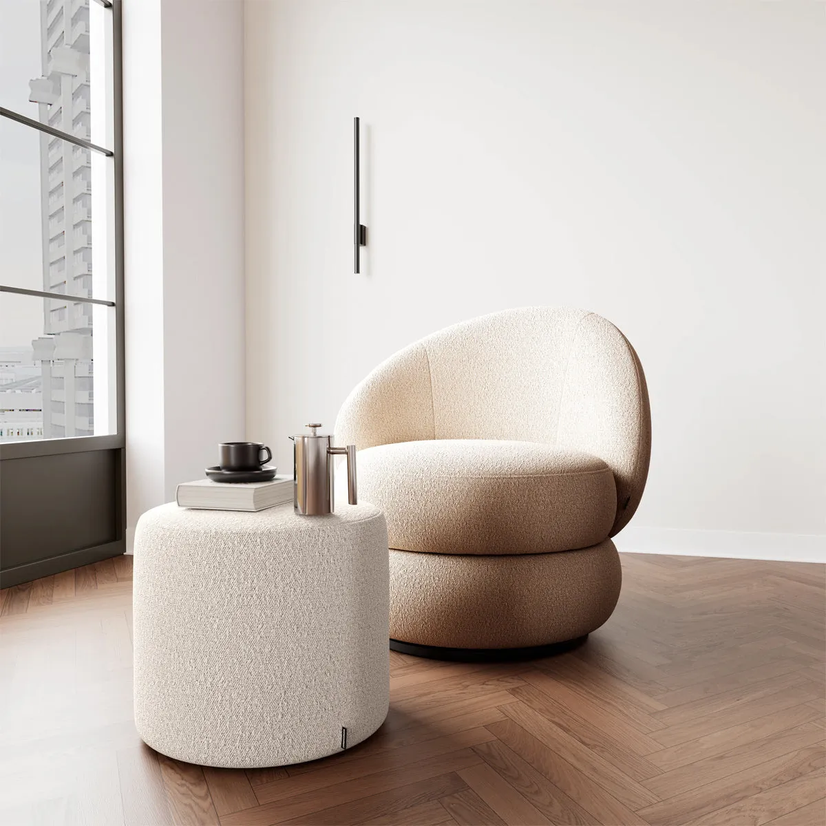 No. 7 Boucle Ottoman
