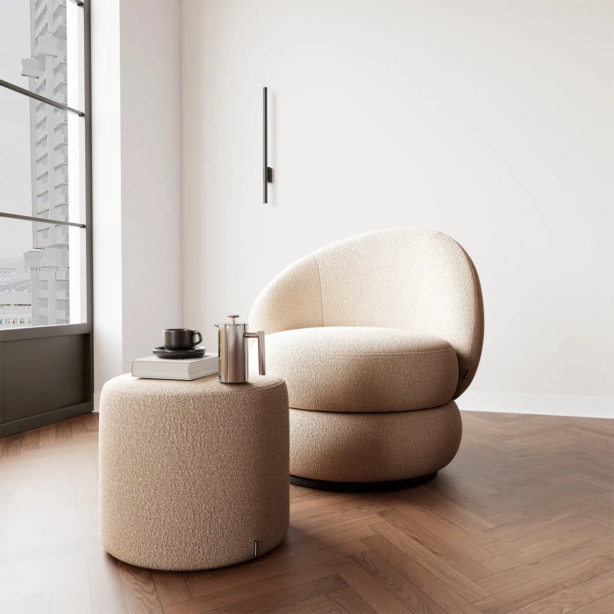No. 7 Boucle Ottoman