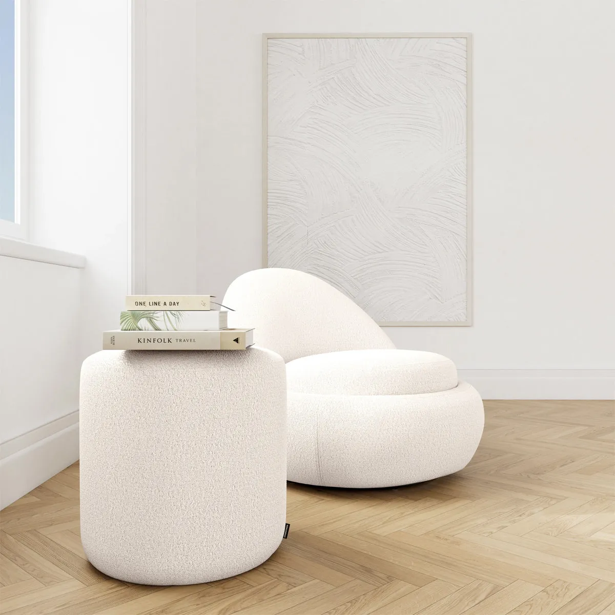 No. 8 Boucle Ottoman