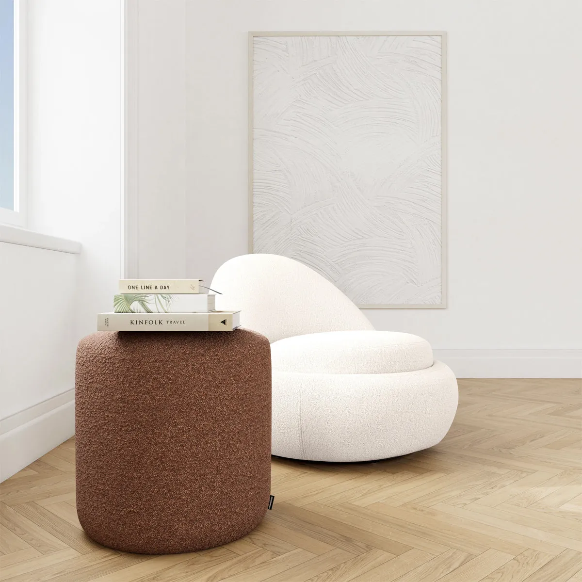 No. 8 Boucle Ottoman