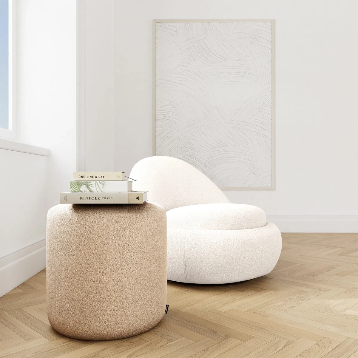 No. 8 Boucle Ottoman