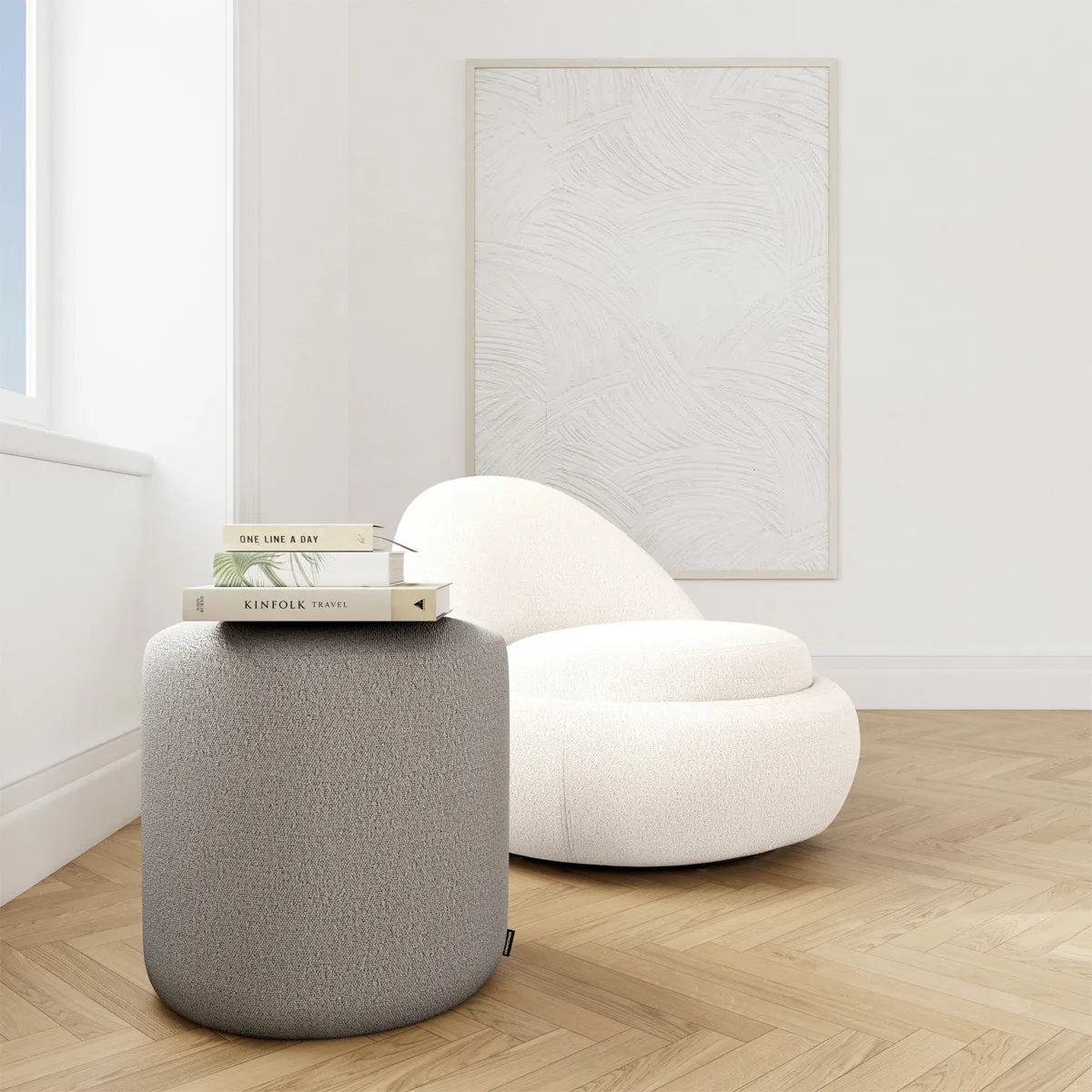 No. 8 Boucle Ottoman