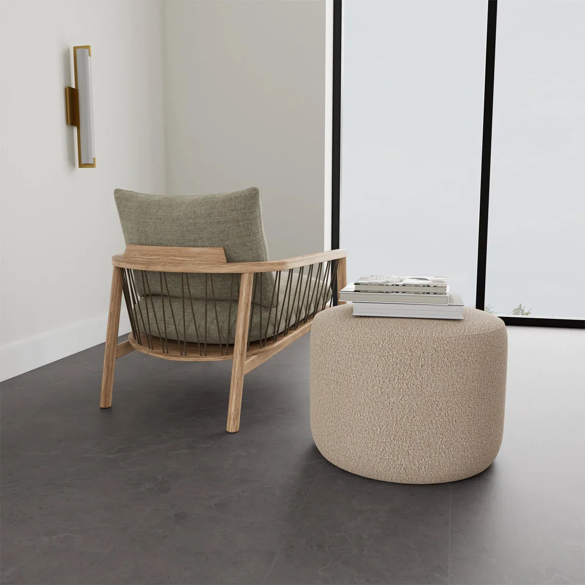 No. 9 Boucle Ottoman