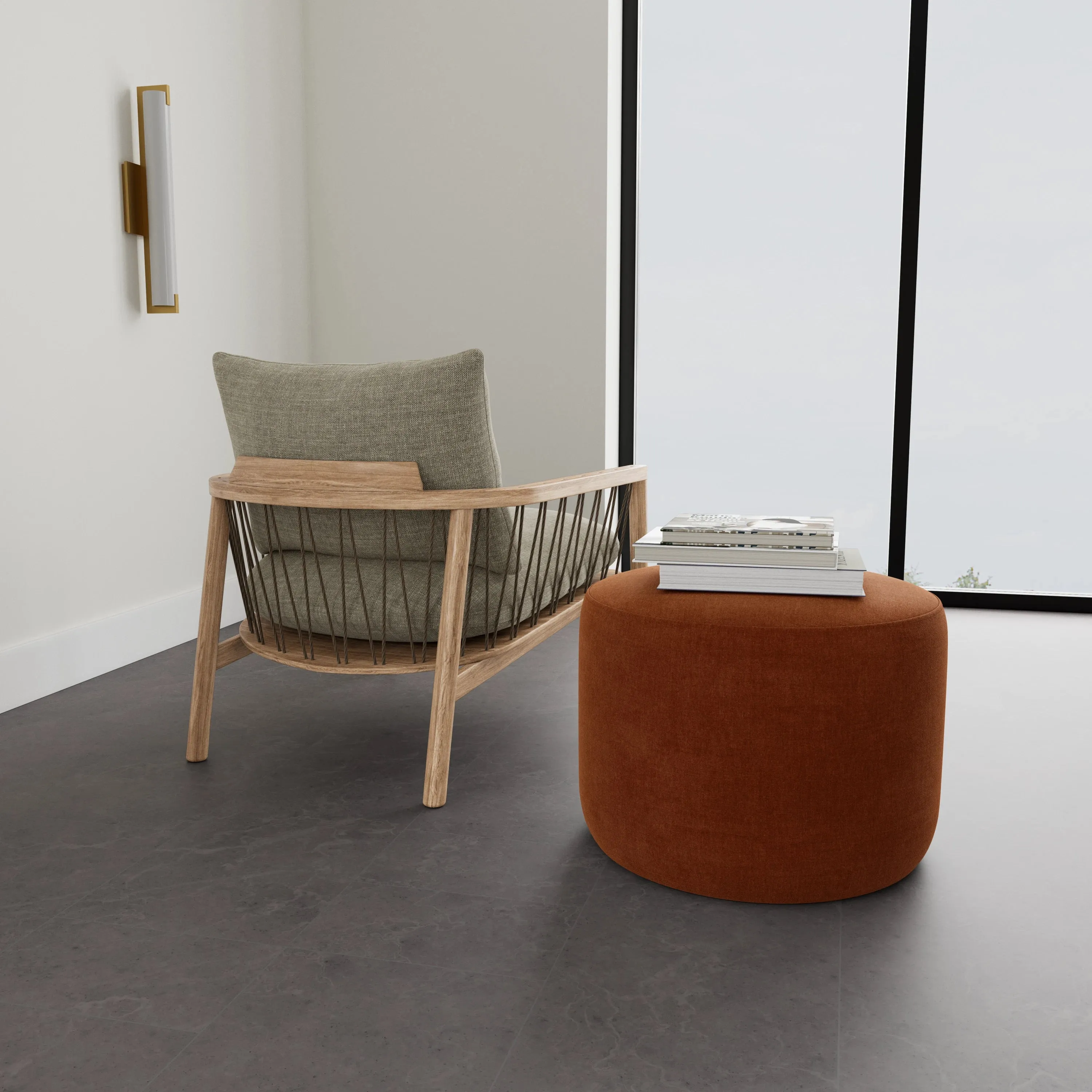 No. 9 Fabric Ottoman