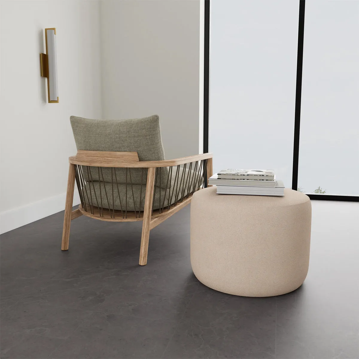 No. 9 Fabric Ottoman