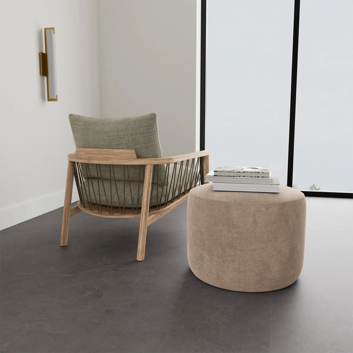 No. 9 Fabric Ottoman