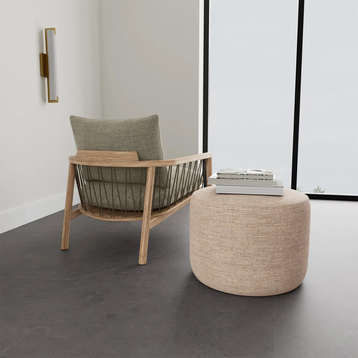 No. 9 Fabric Ottoman