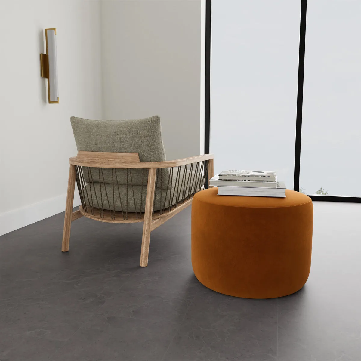 No. 9 Velvet Ottoman