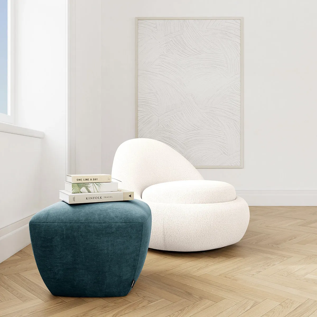 Ofelia Fabric Ottoman