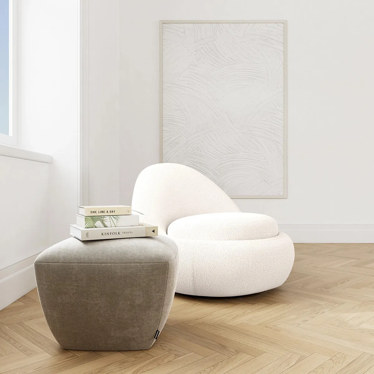 Ofelia Fabric Ottoman