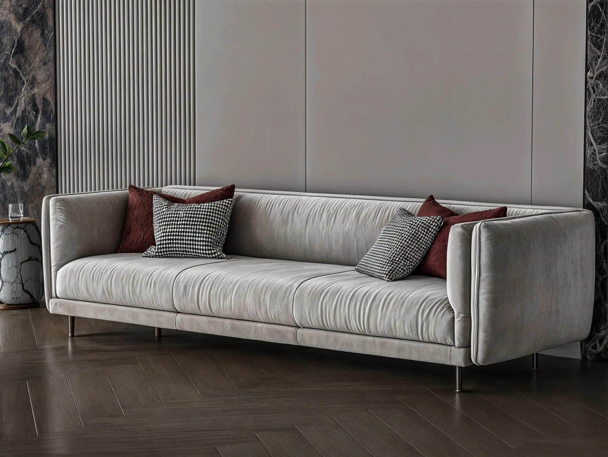 Off-White sofa Chanel fabric 230x85x45 cm