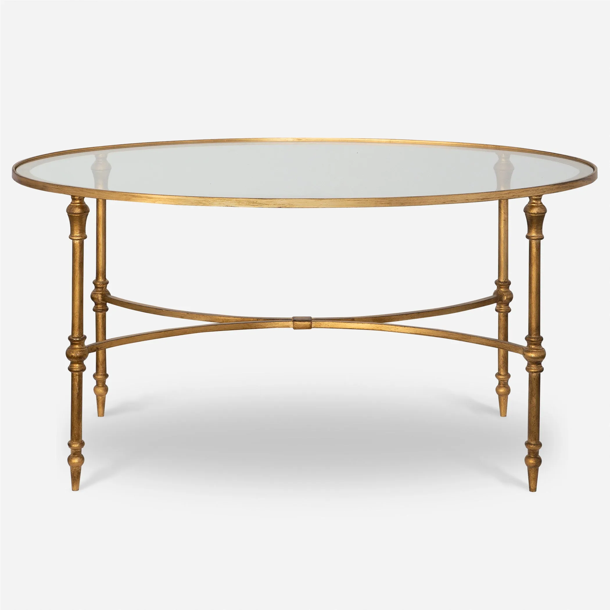 Oval Gold Coffee Table