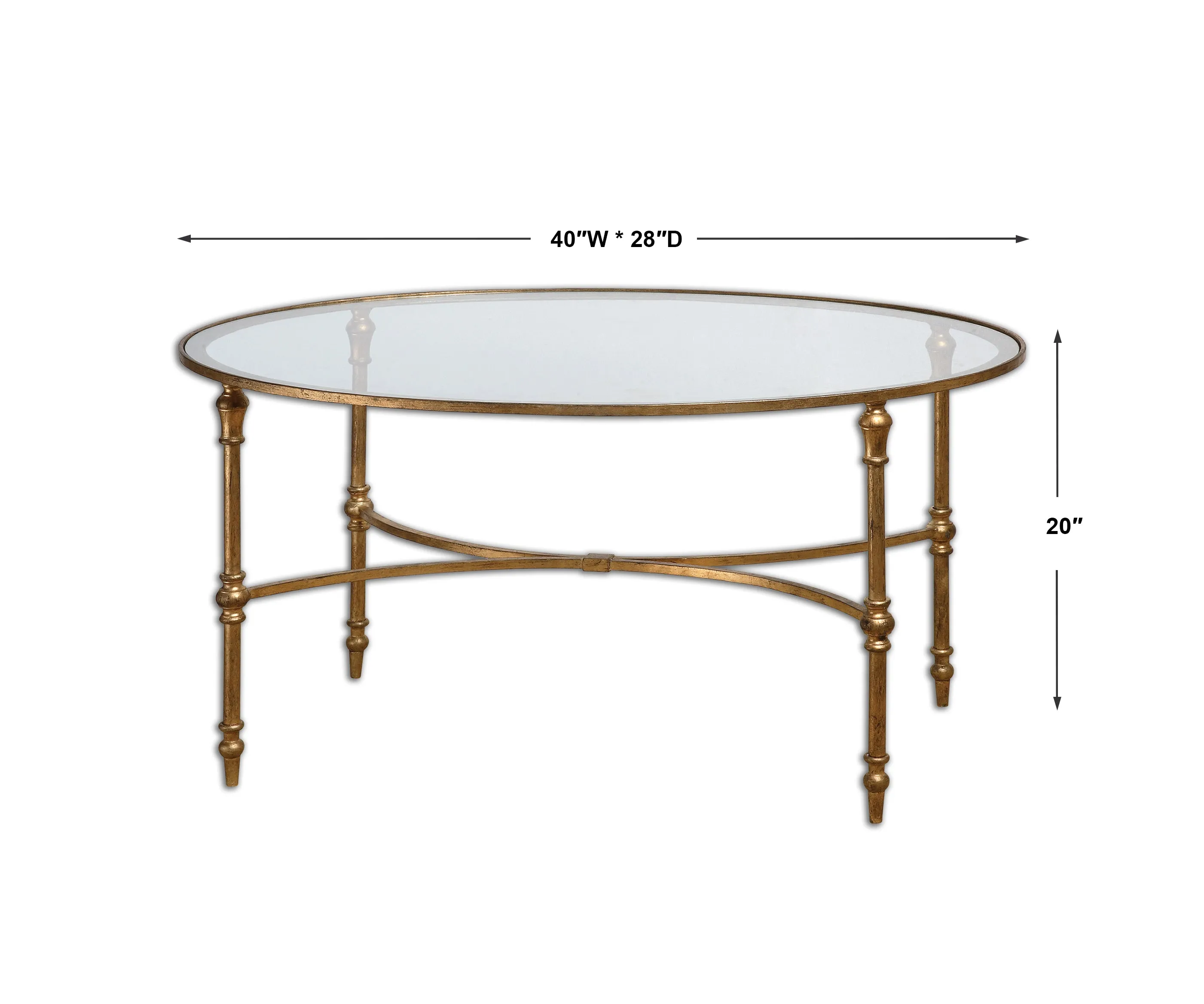 Oval Gold Coffee Table