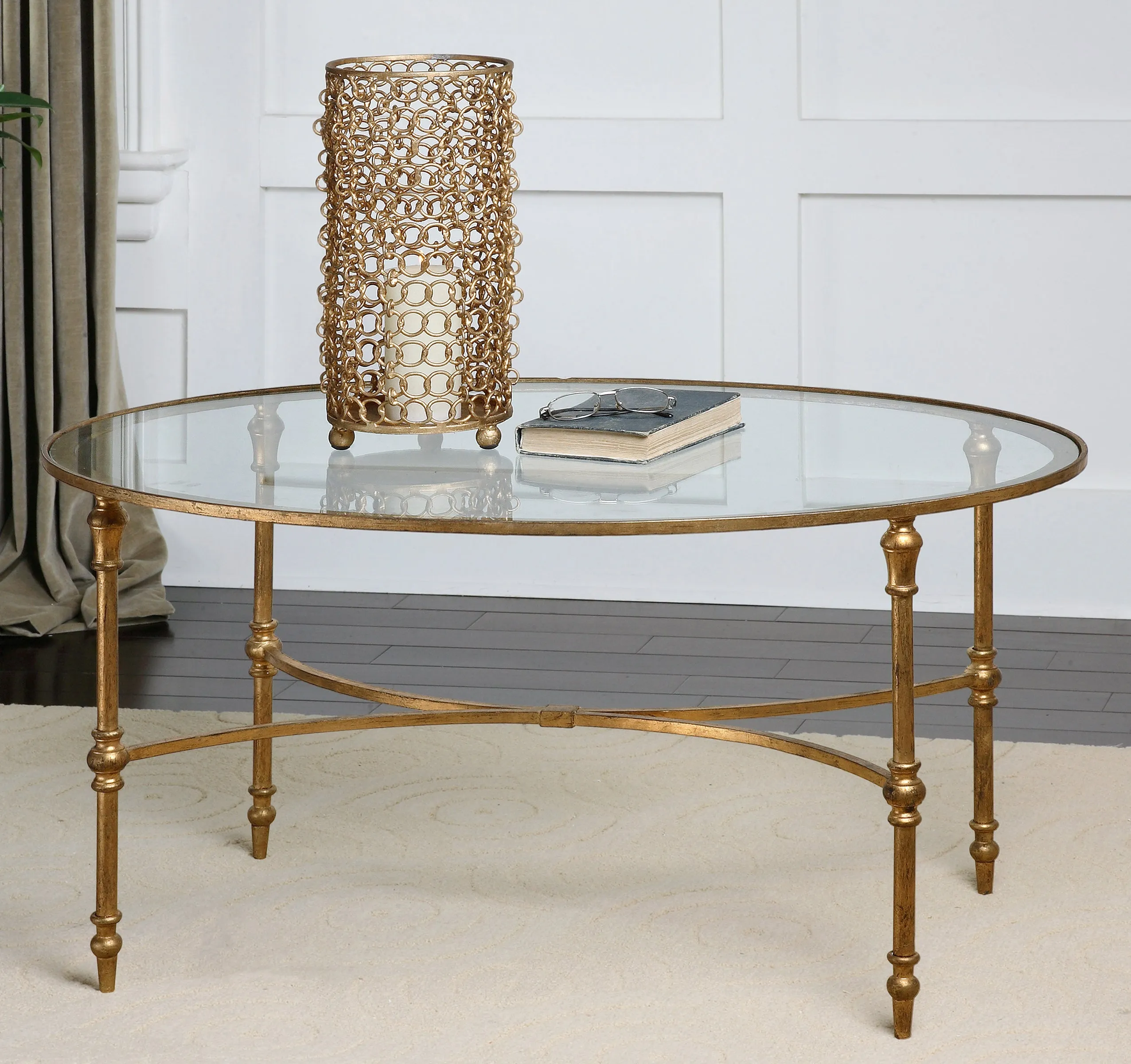 Oval Gold Coffee Table