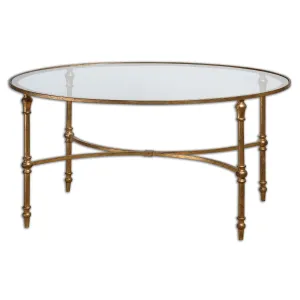 Oval Gold Coffee Table