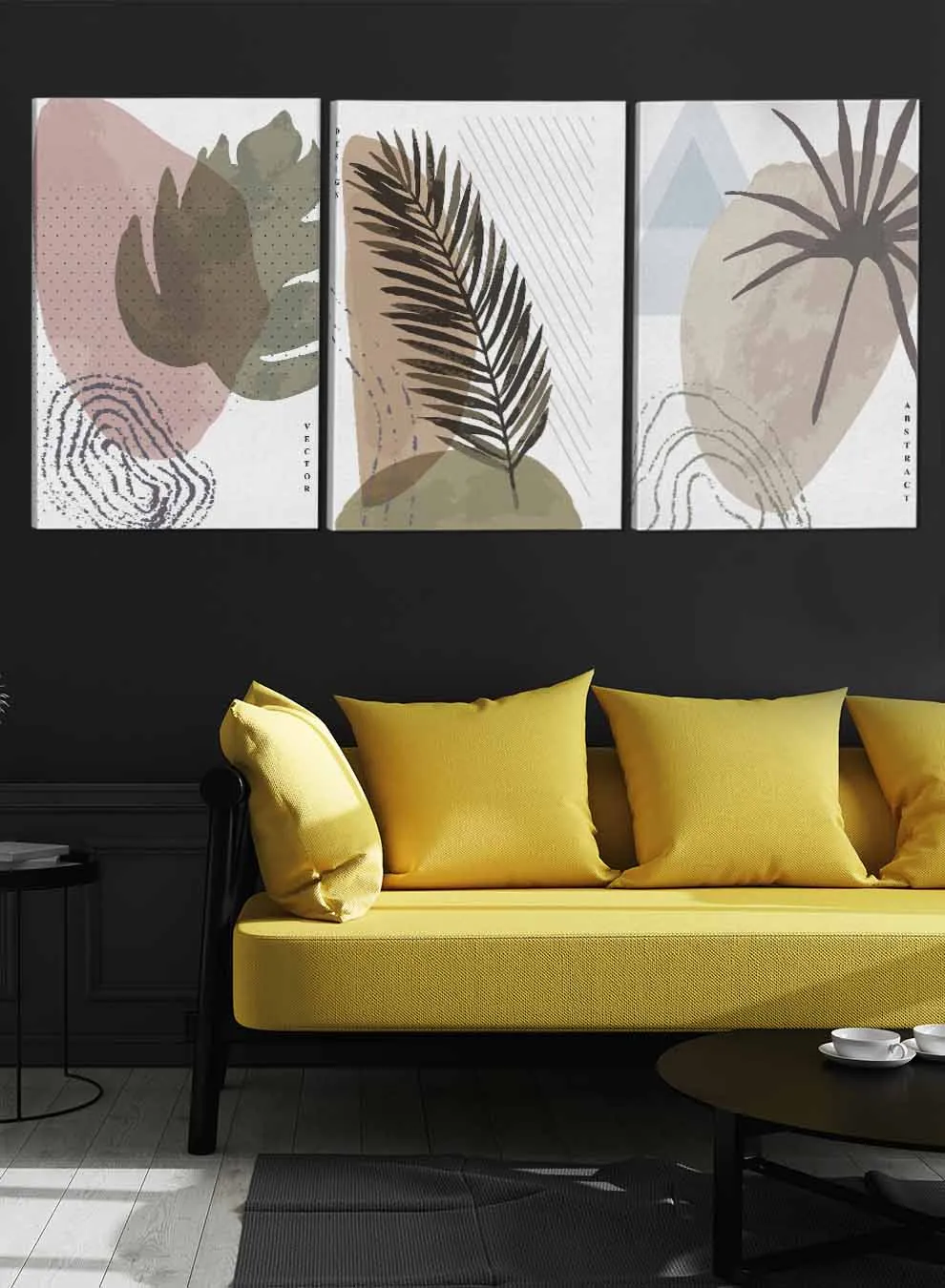 Plant Leaves Paintings(set of 3)