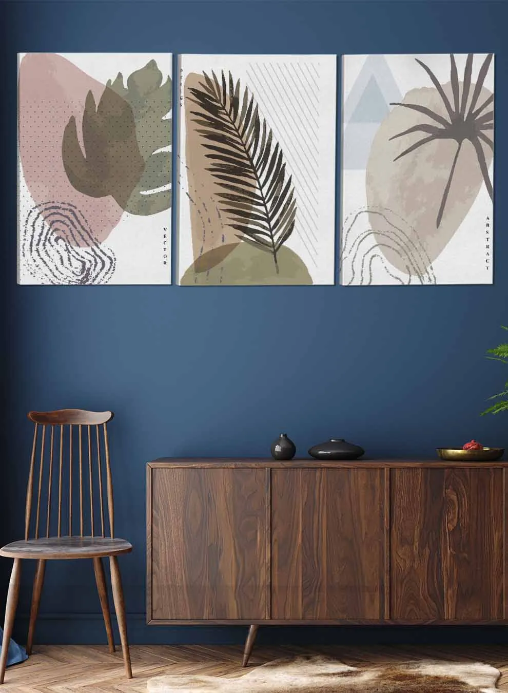 Plant Leaves Paintings(set of 3)