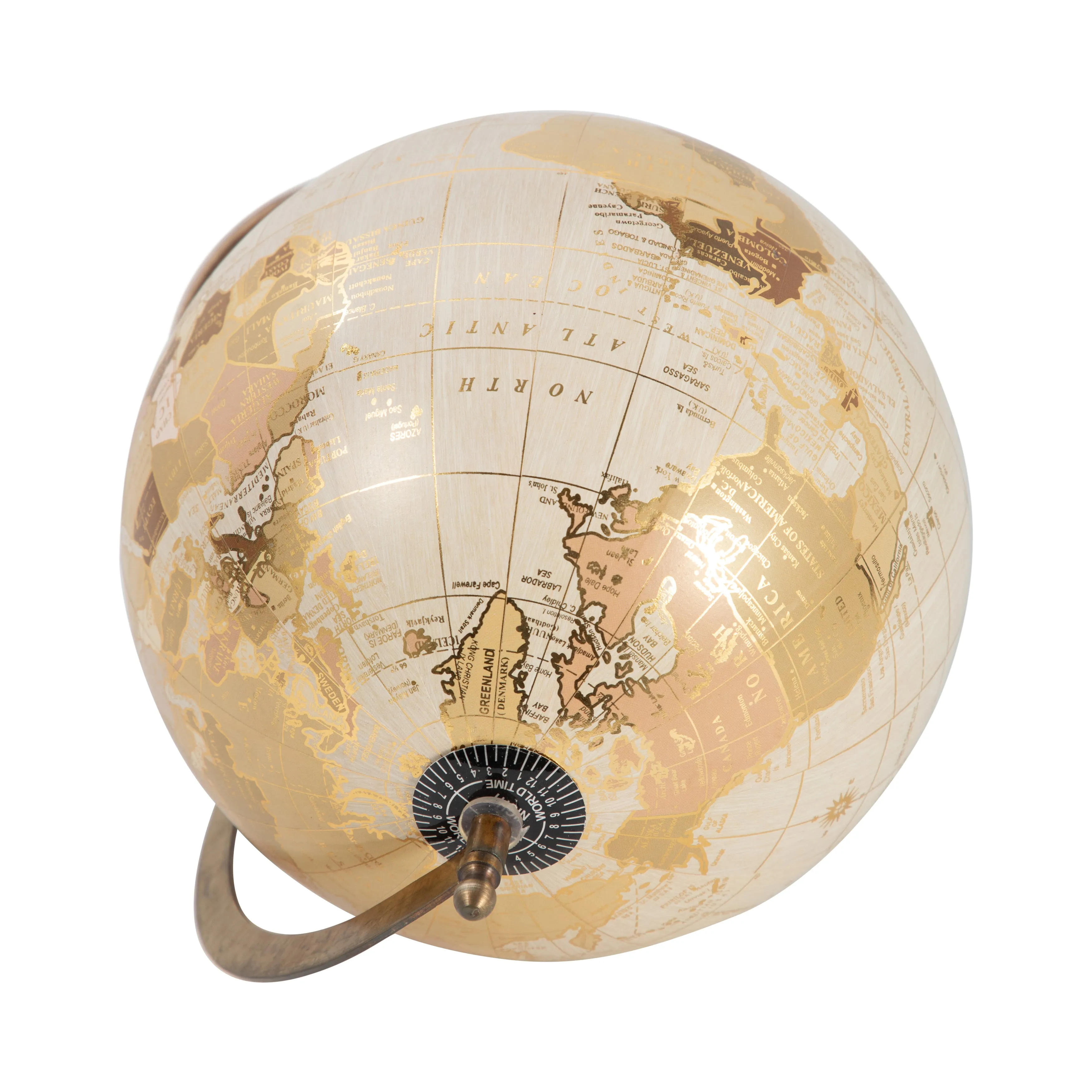 PLASTIC, 13" DECORATIVE GLOBE, GOLD