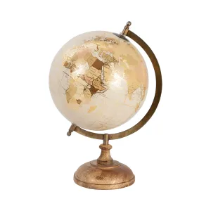 PLASTIC, 13" DECORATIVE GLOBE, GOLD