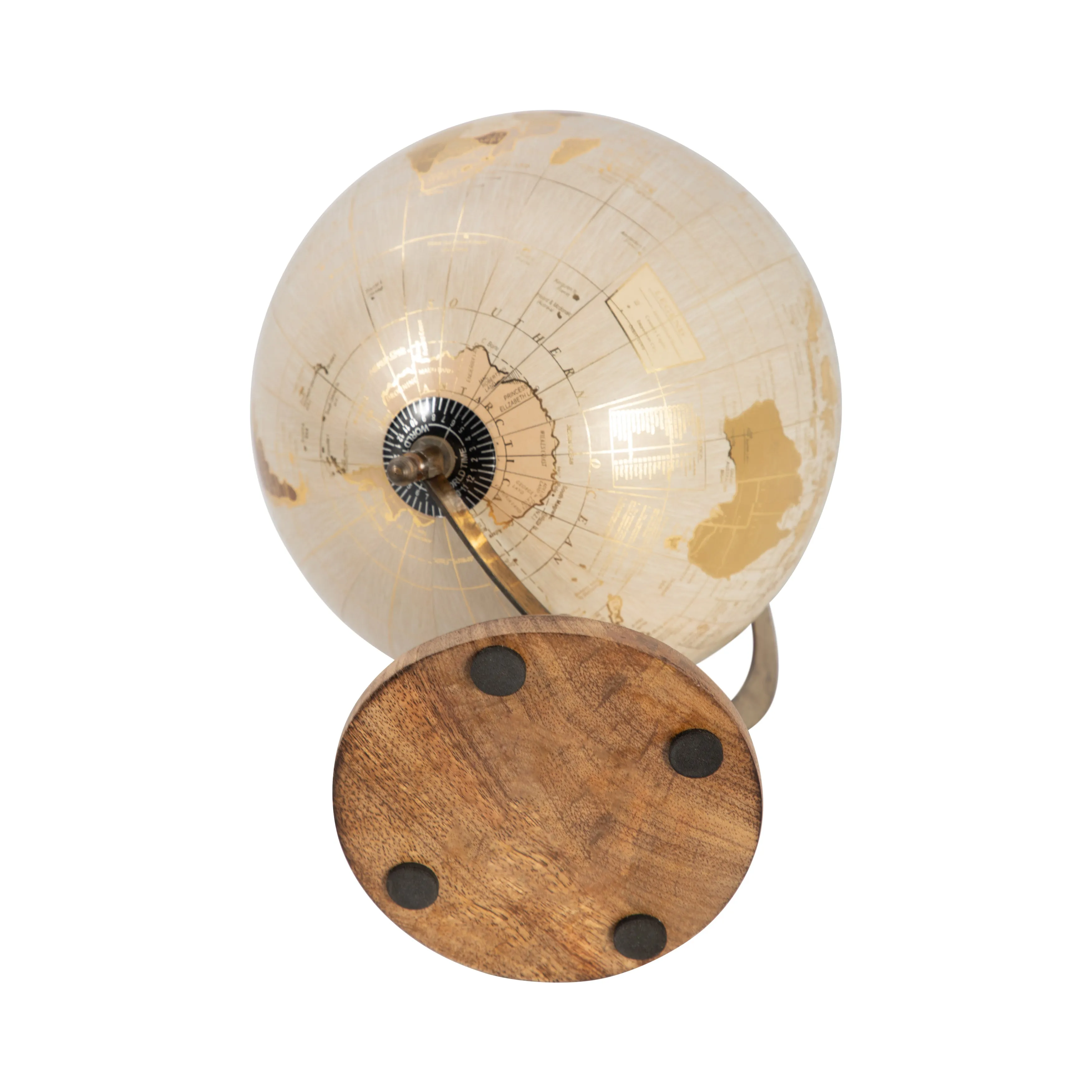 PLASTIC, 13" DECORATIVE GLOBE, GOLD