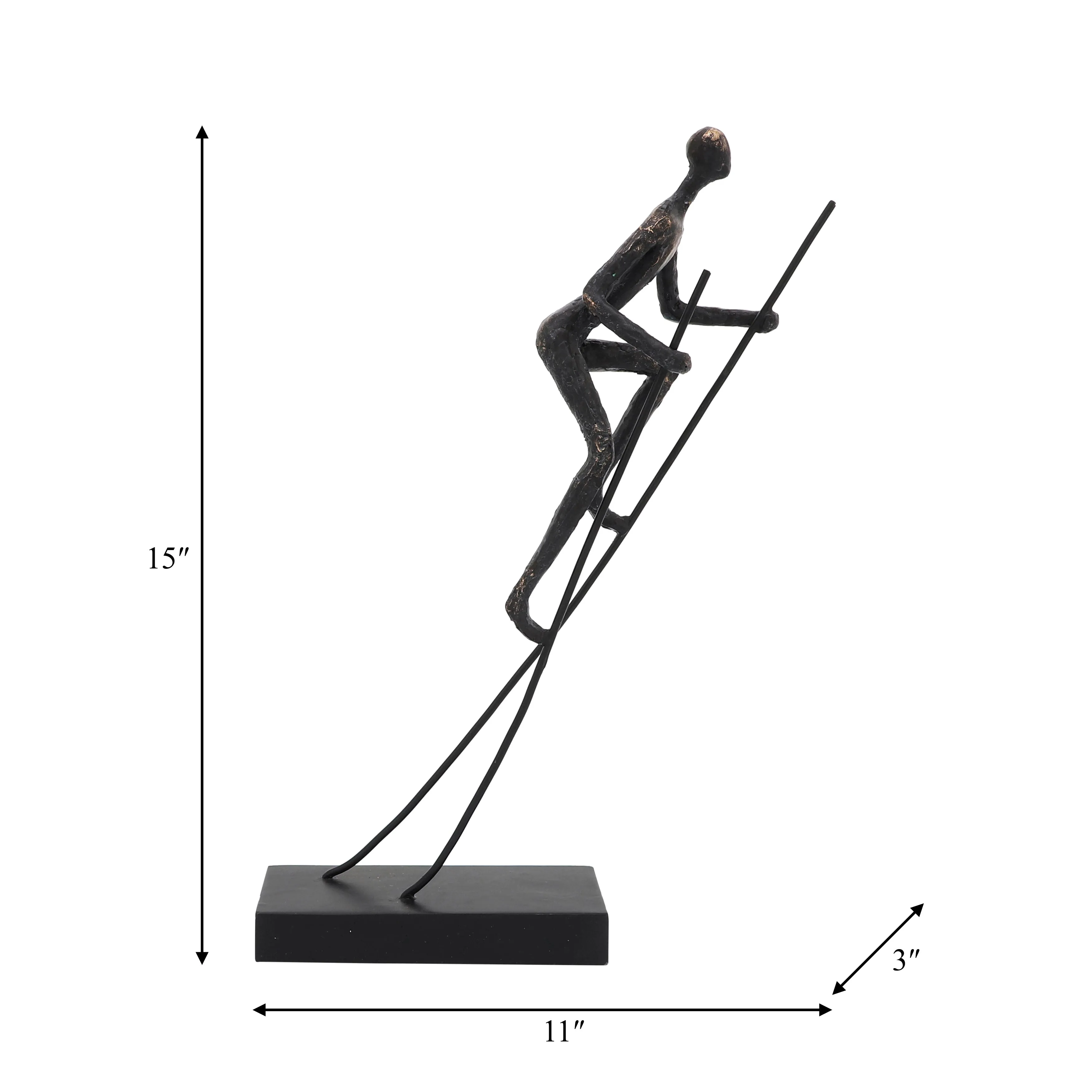 RESIN, 15"H  MAN ON STILTS, BRONZE