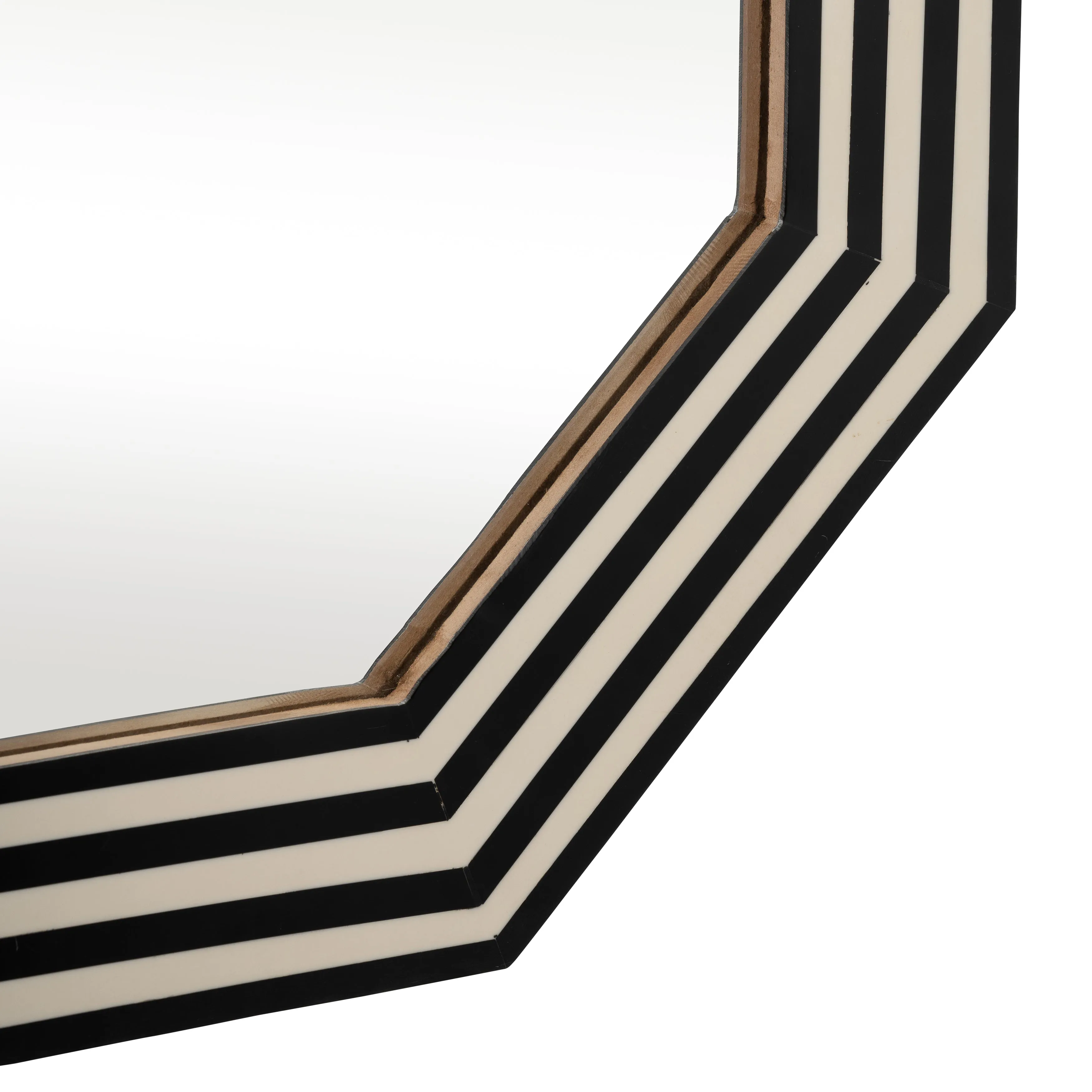 RESIN 24X24 OCTAGON MIRROR BLK/WHT