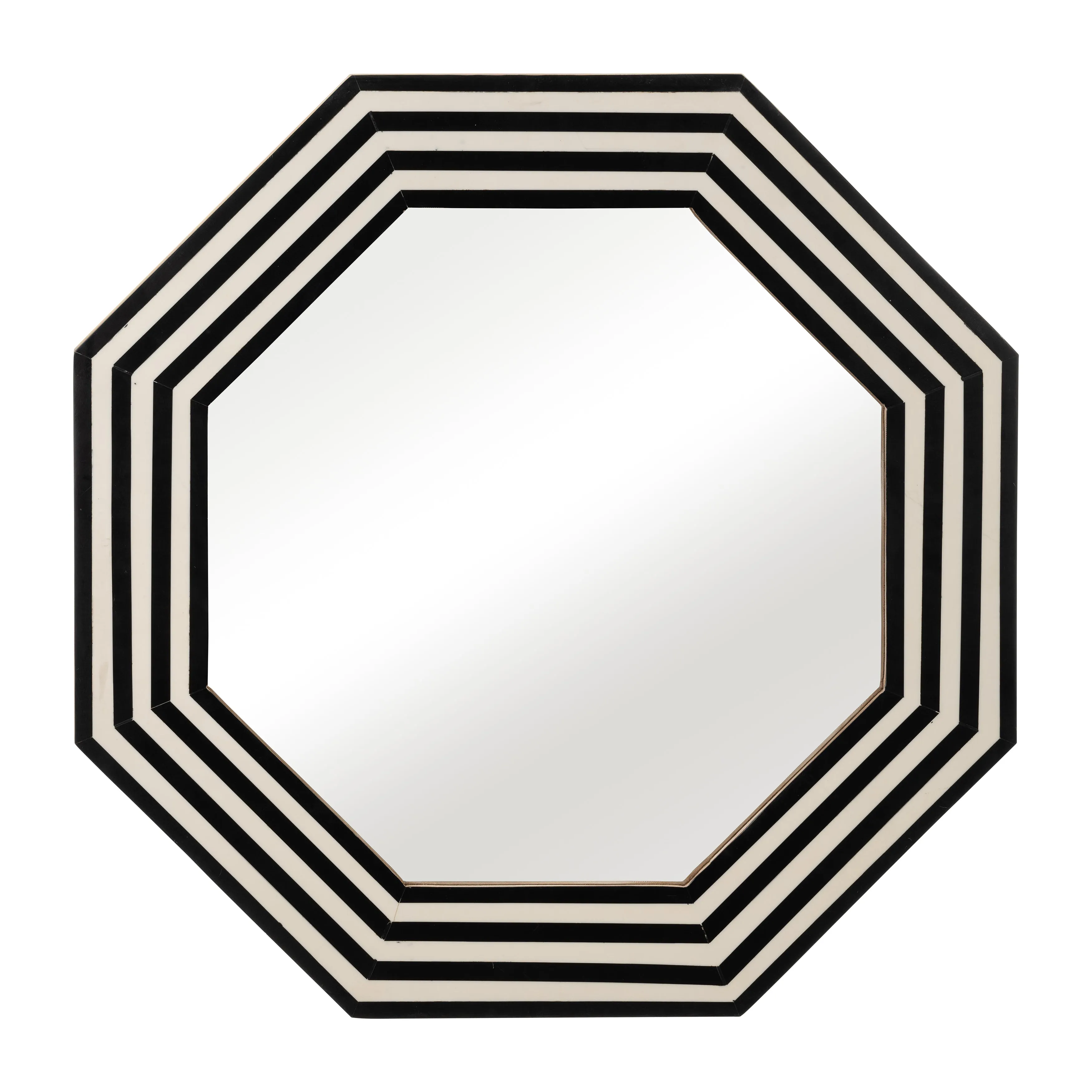 RESIN 24X24 OCTAGON MIRROR BLK/WHT