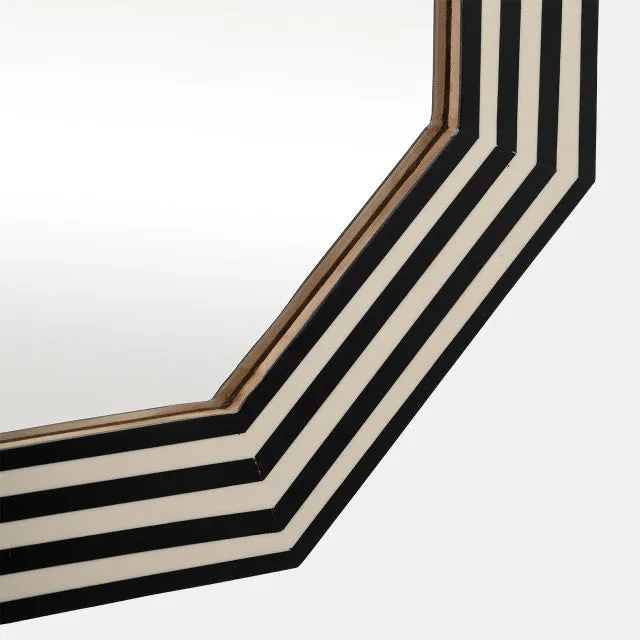 RESIN 24X24 OCTAGON MIRROR BLK/WHT