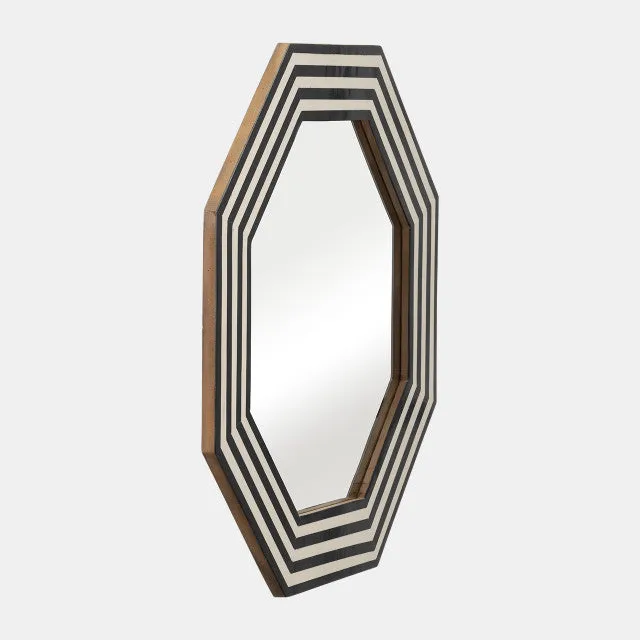 RESIN 24X24 OCTAGON MIRROR BLK/WHT