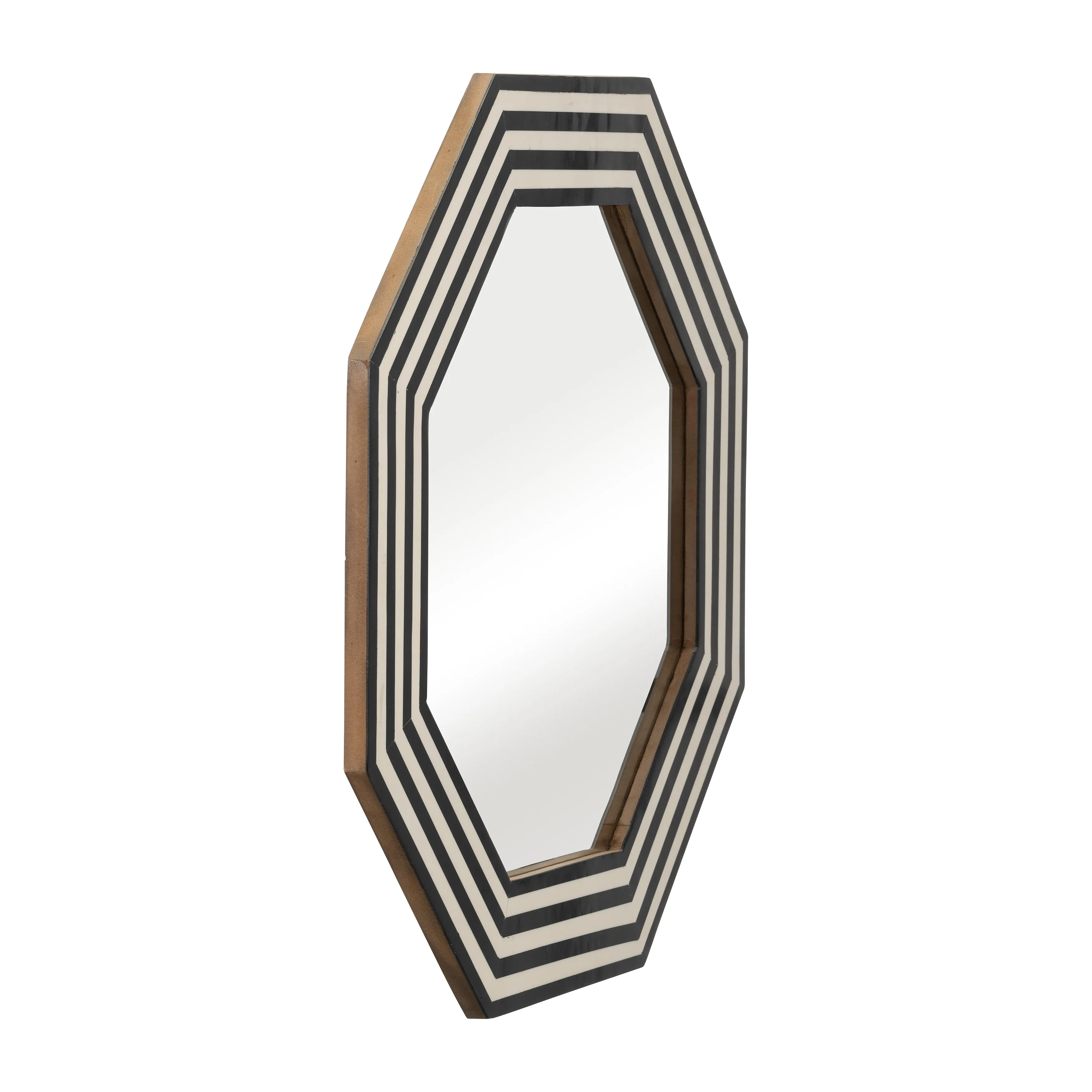 RESIN 24X24 OCTAGON MIRROR BLK/WHT
