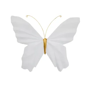 RESIN 8" W ORIGAMI BUTTERFLY WALL HANGING, WHITE