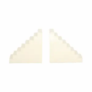 Resin, S/2 6" Steps Bookends, Ivory