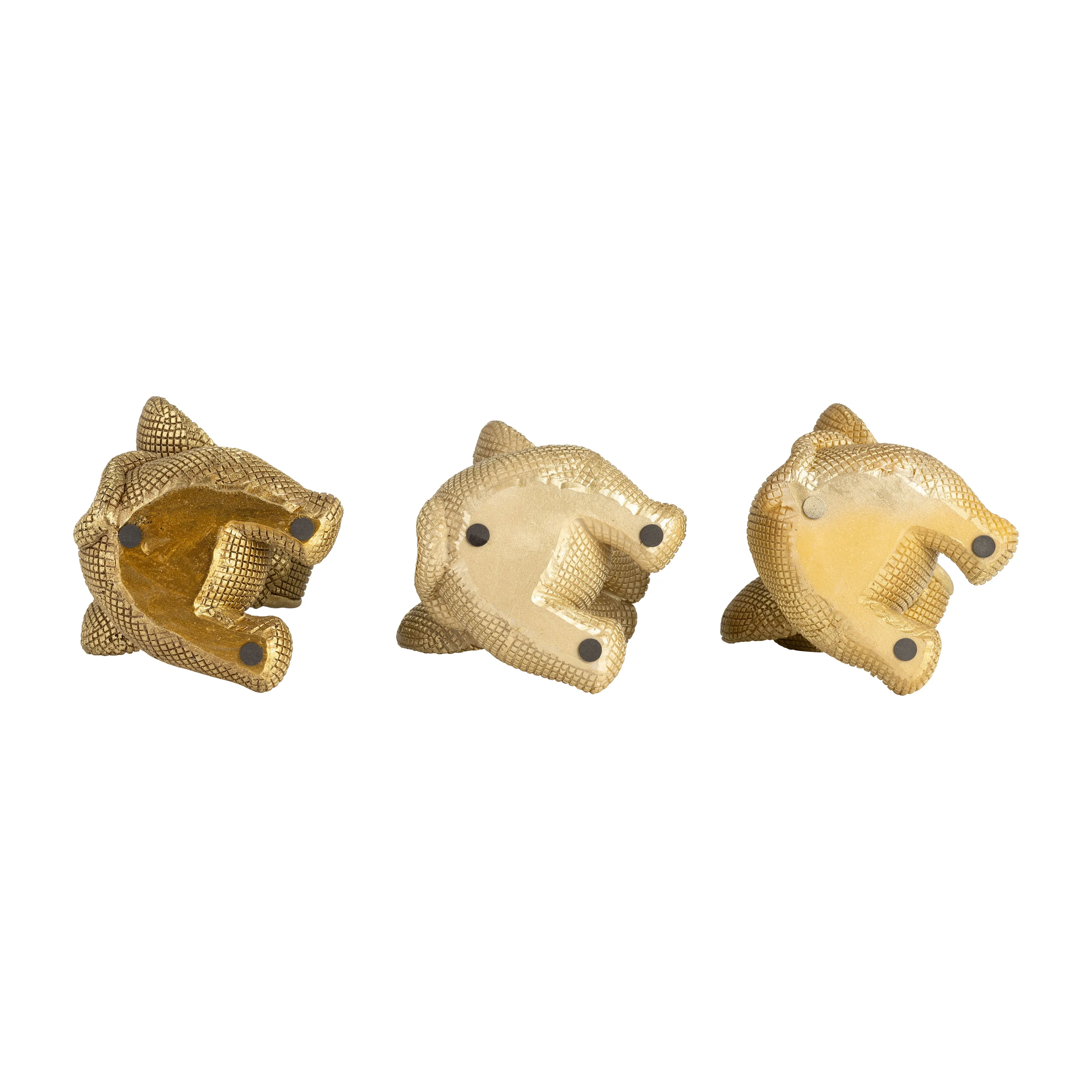 RESIN, S/3 8" NO EVIL ELEPHANTS, GOLD