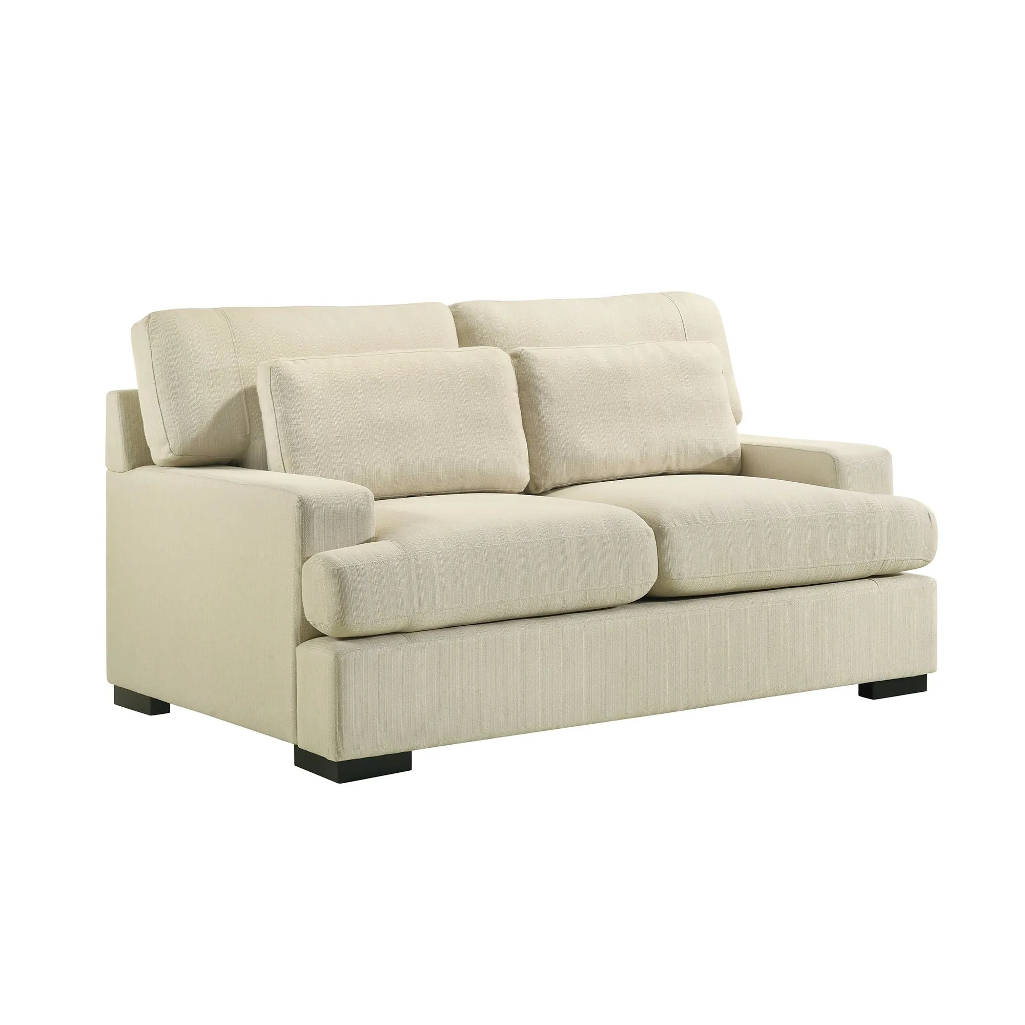 Rodeo Loveseat With 2 Bolster Pillows In Grey