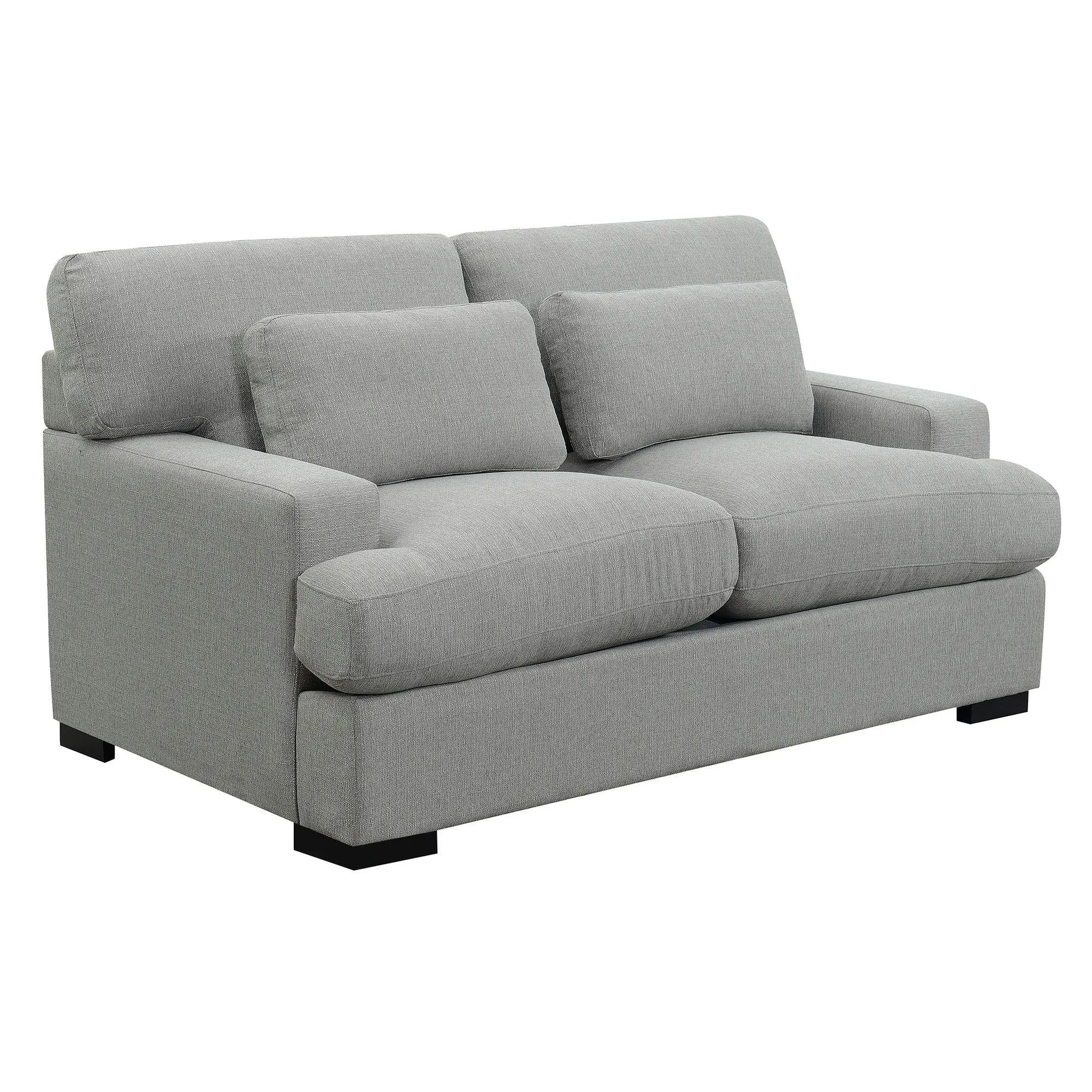 Rodeo Loveseat With 2 Bolster Pillows In Grey