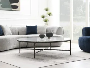 Round Coffee Table with Marble Top