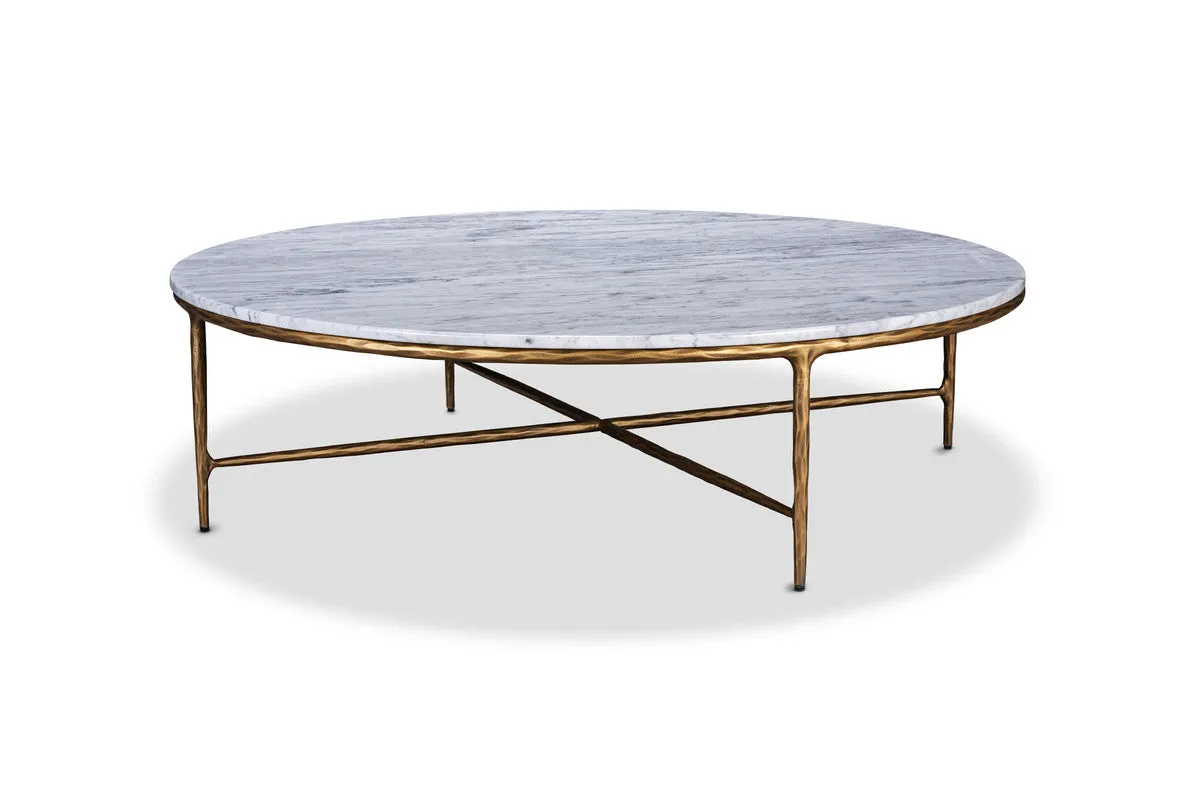 Round Coffee Table with Marble Top