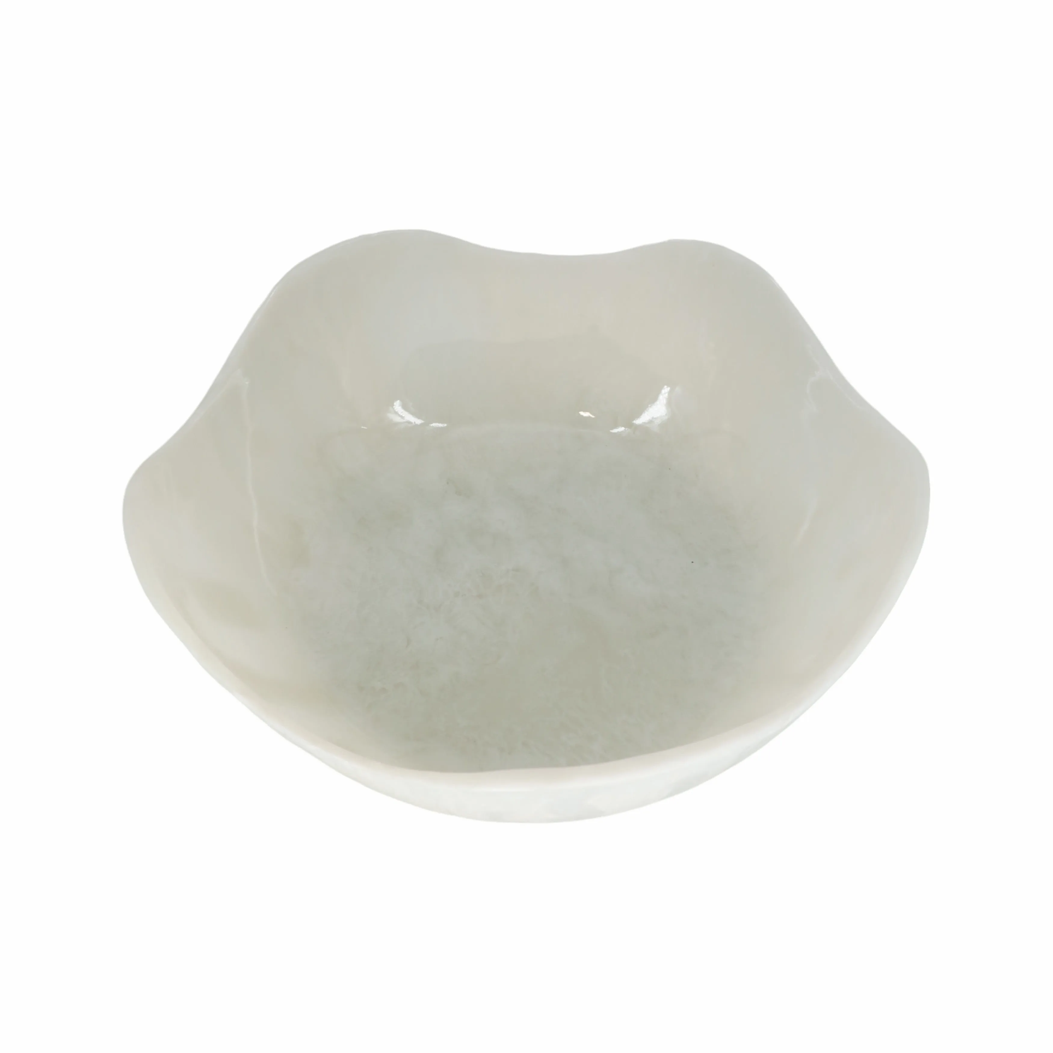 S/2 12/14" WAVY EDGED RESIN BOWLS, WHITE