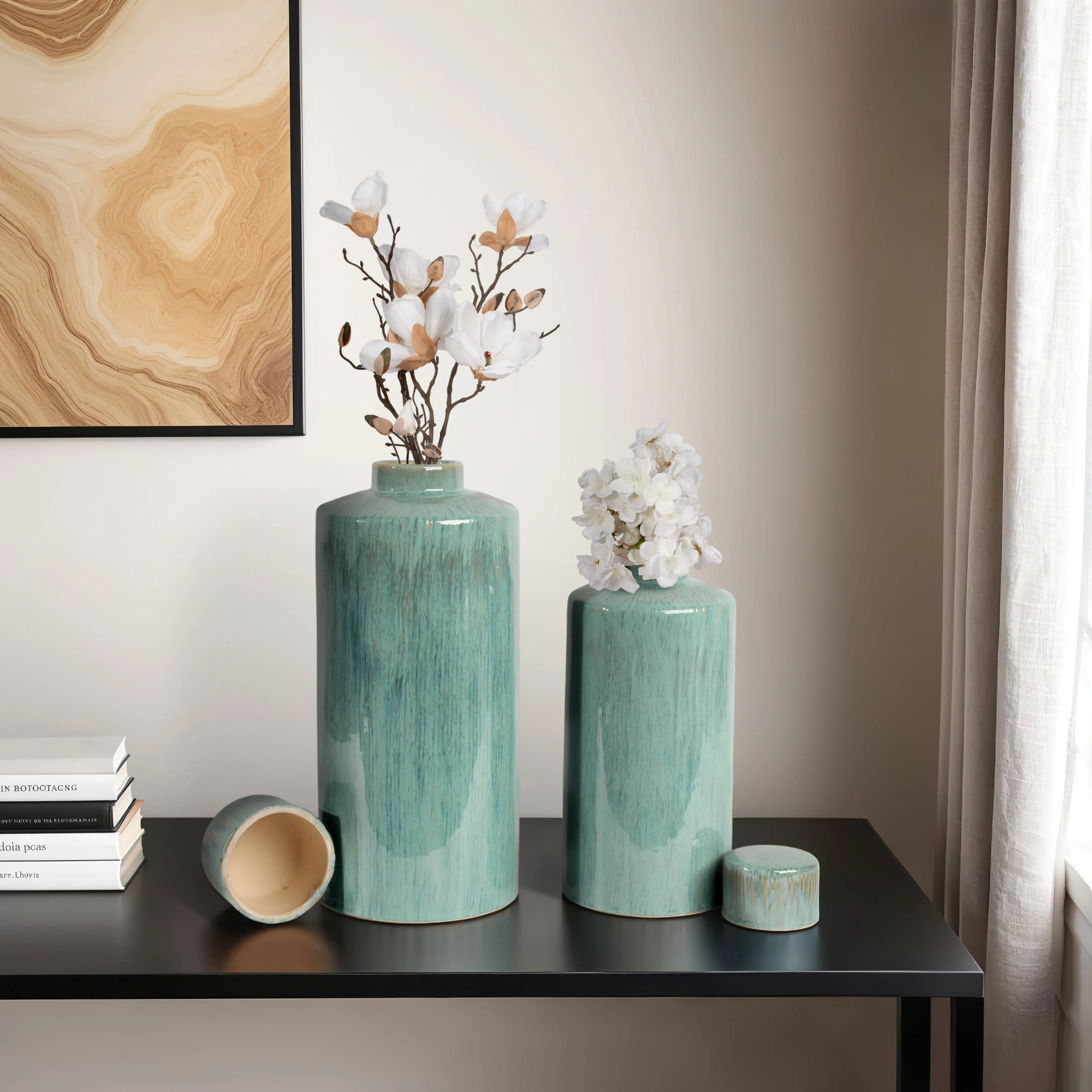 S/2 14/19" Corvallis Ceramic Canisters
