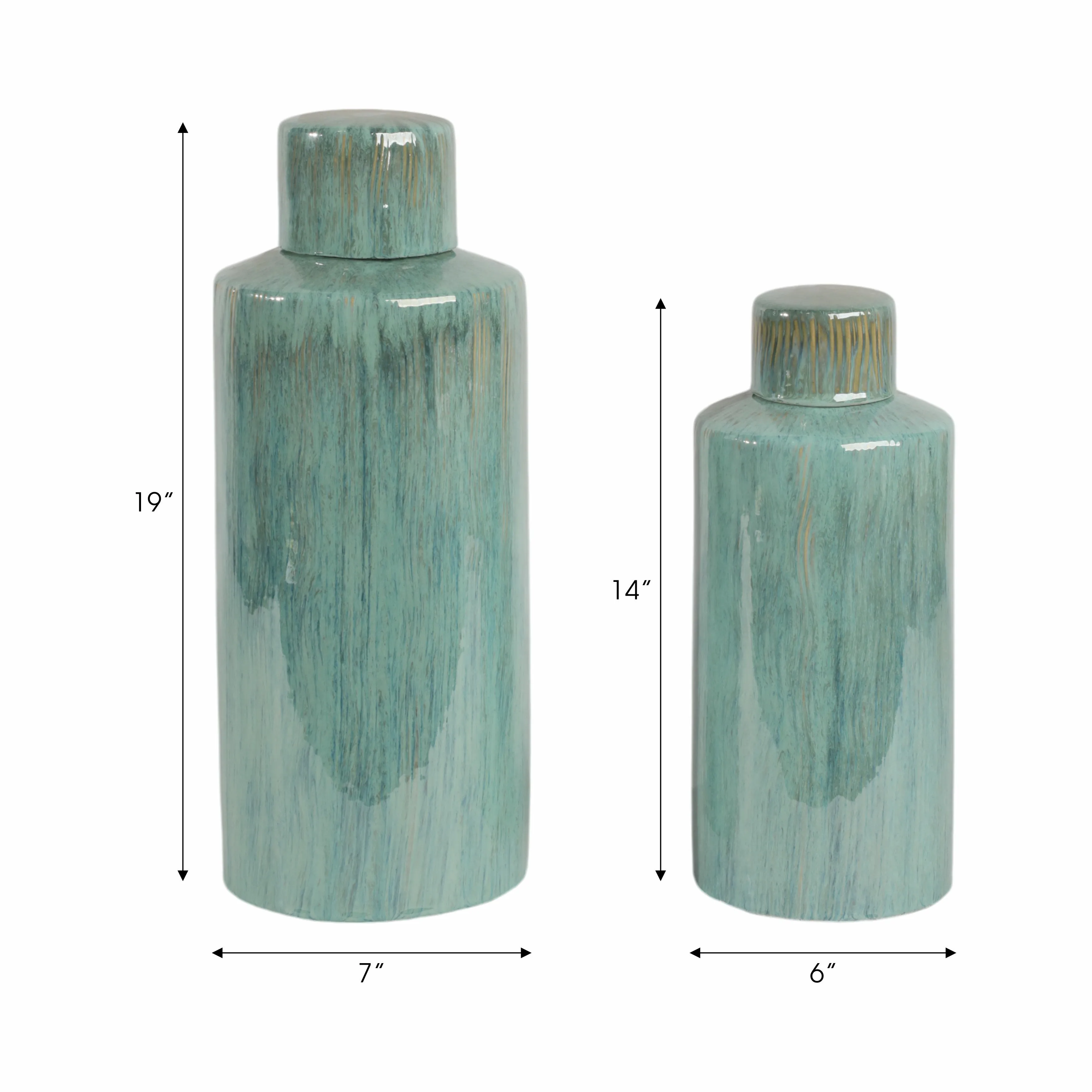 S/2 14/19" Corvallis Ceramic Canisters