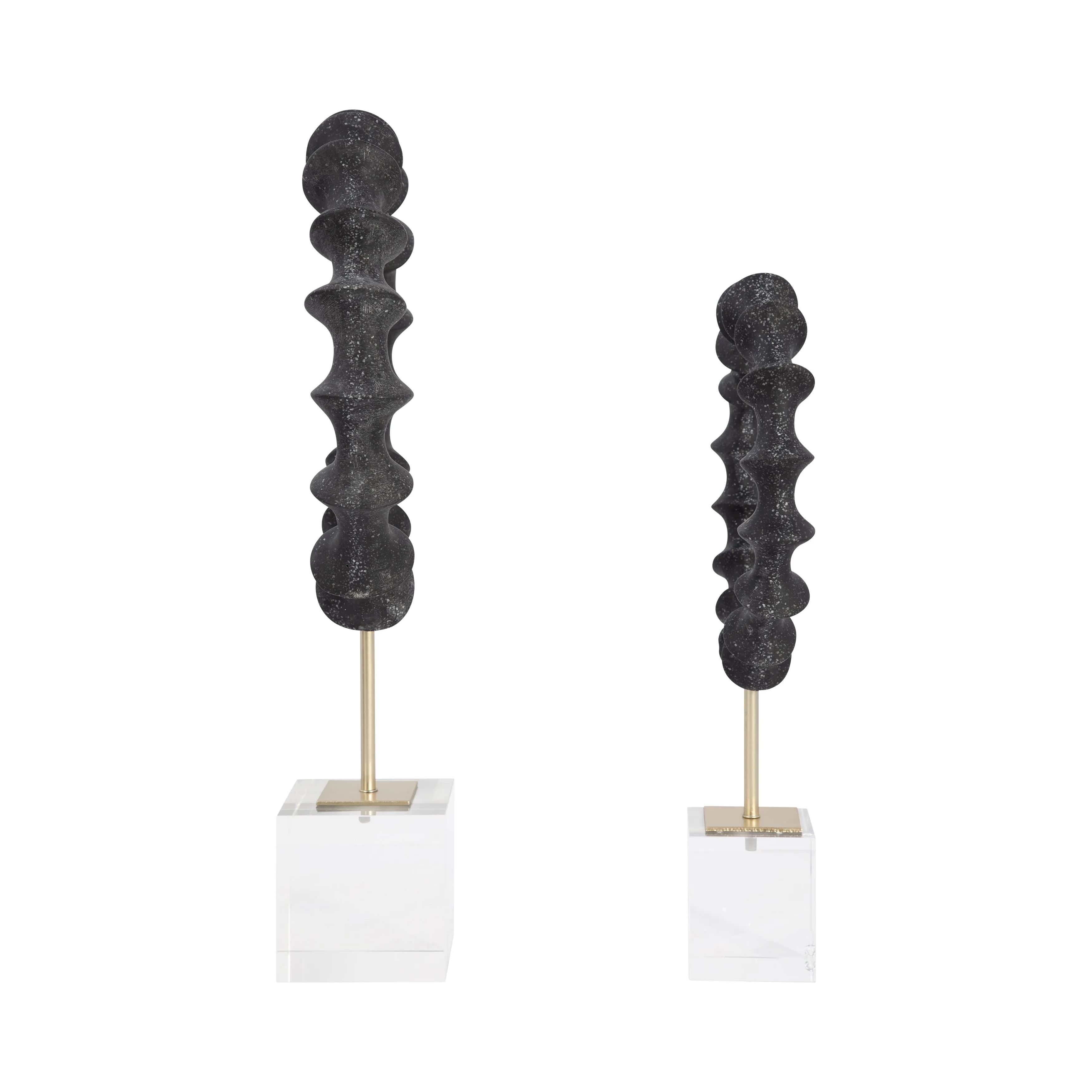 S/2 15/18" Operose Statuary, Black