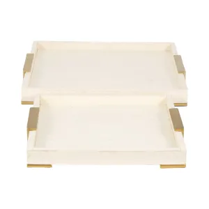 S/2 16/20" Carley Resin Trays, Natural