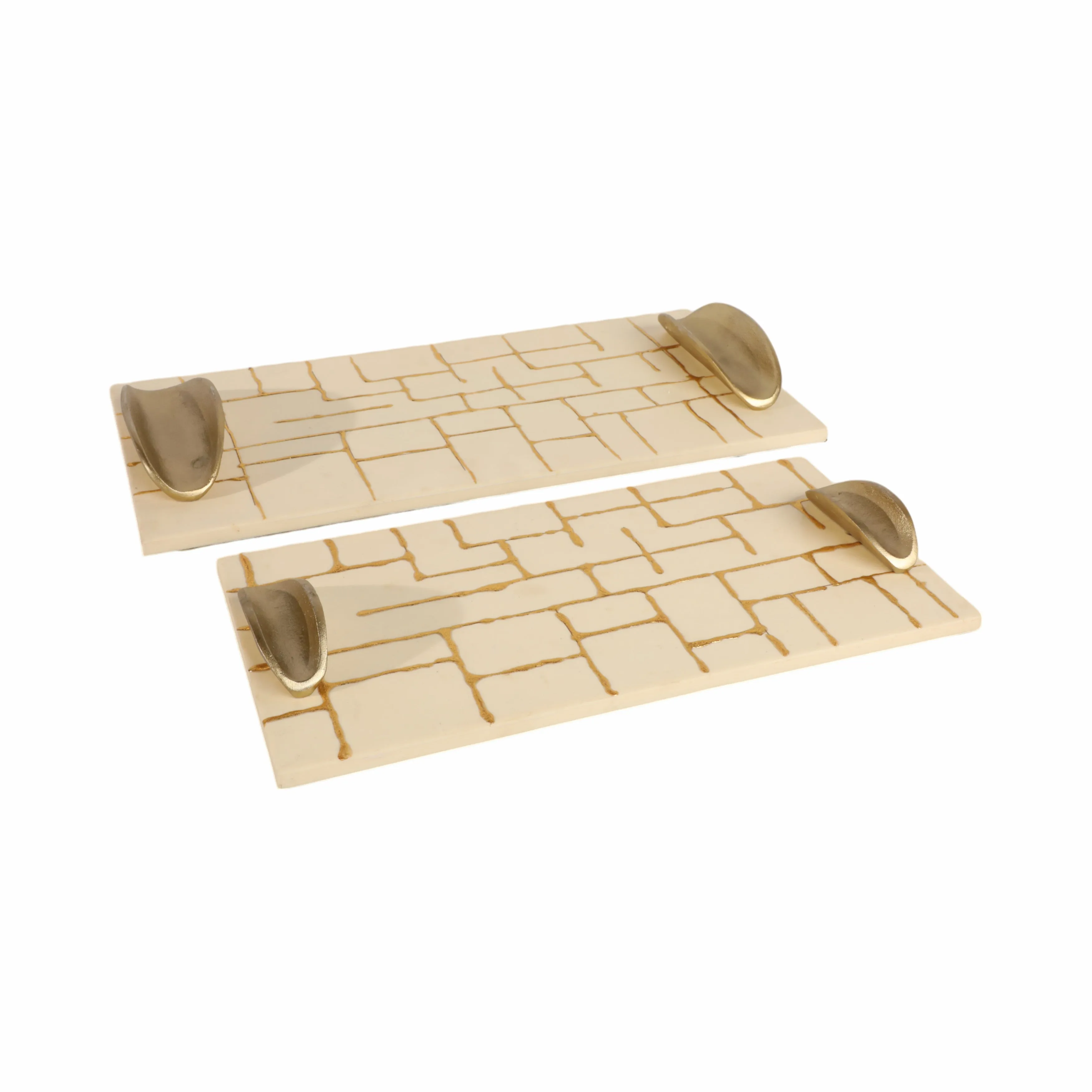 S/2 18/22" Gomez Gold Resin Trays