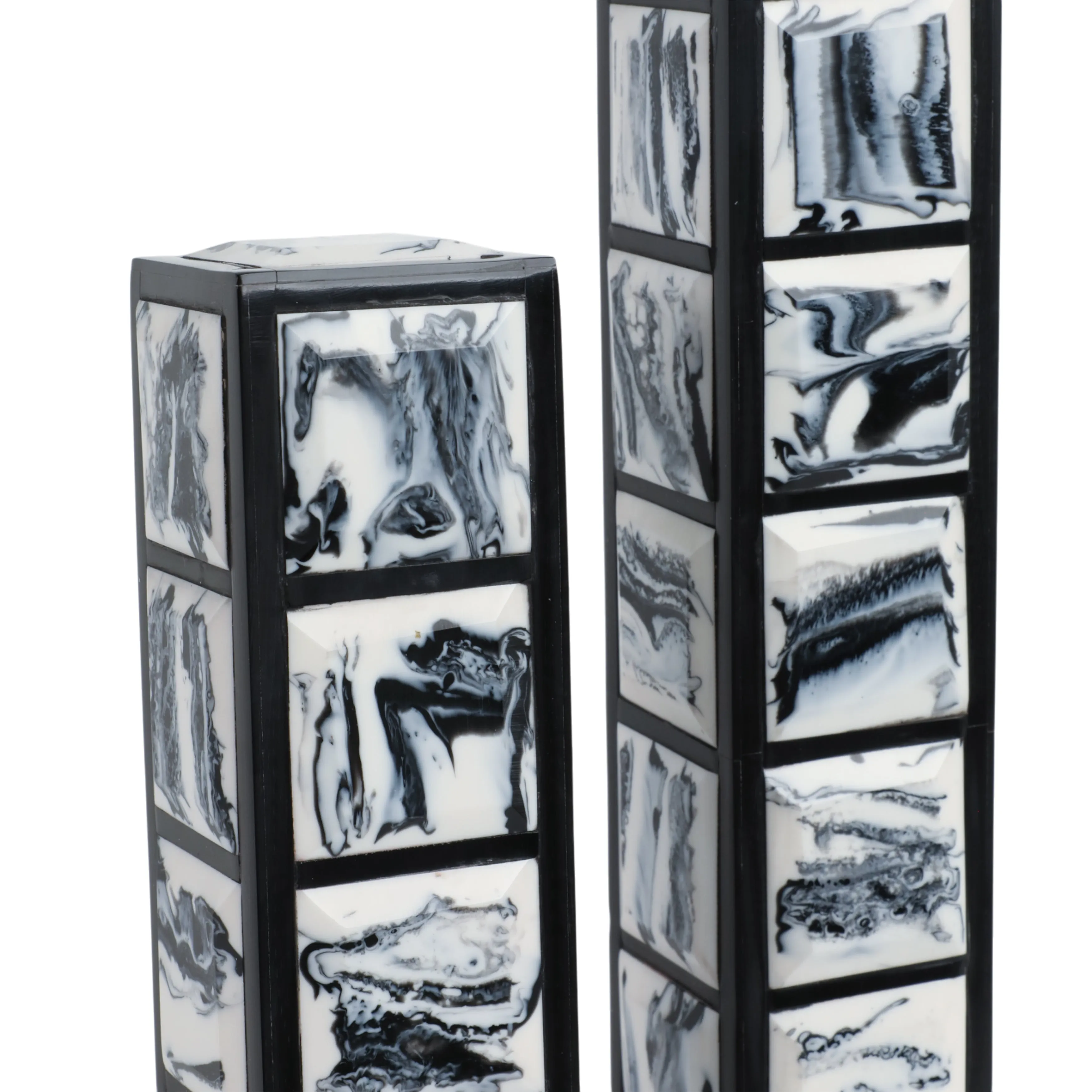 S/2 21/16" Newry Black And White Towers