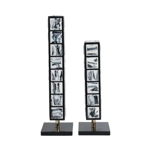 S/2 21/16" Newry Black And White Towers