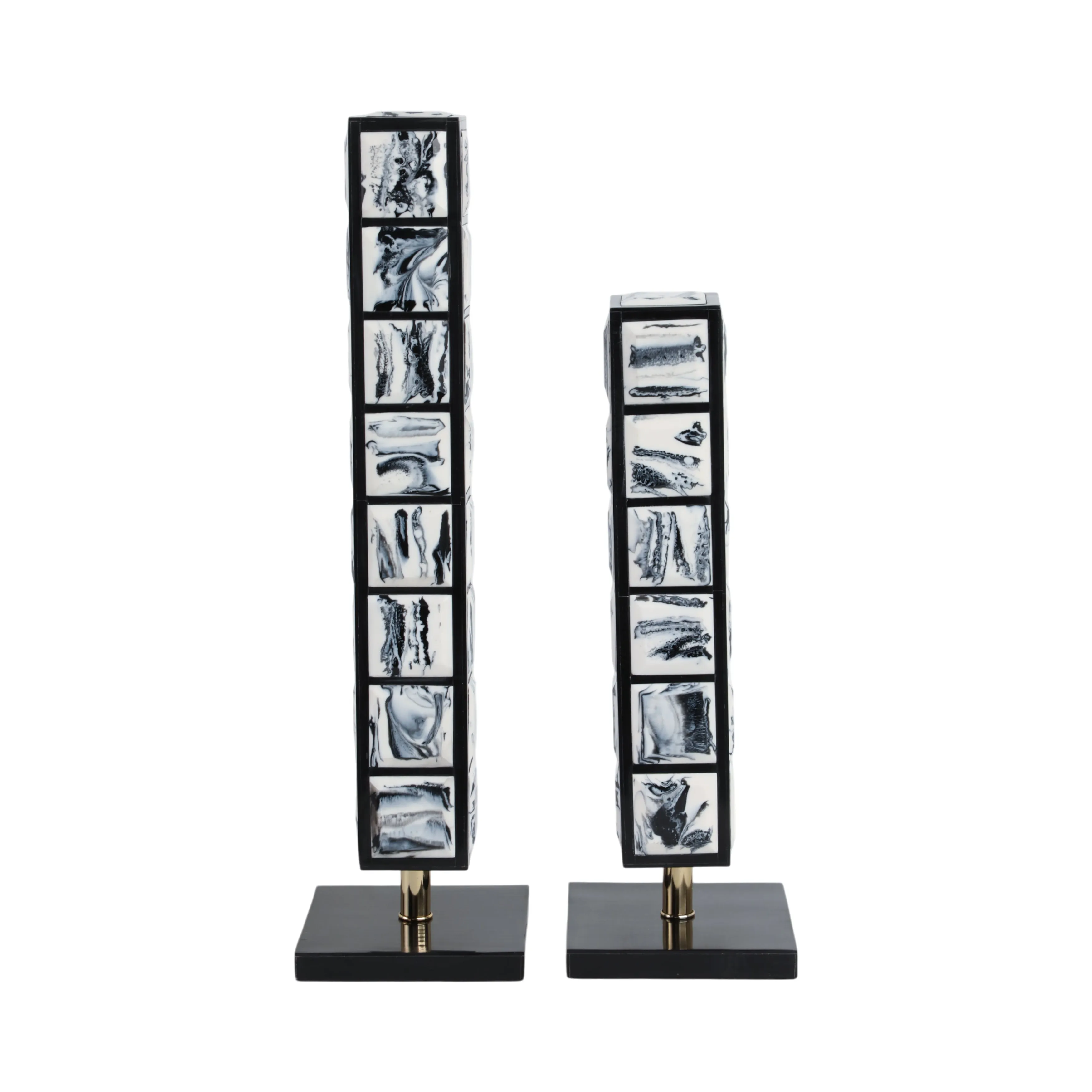 S/2 21/16" Newry Black And White Towers