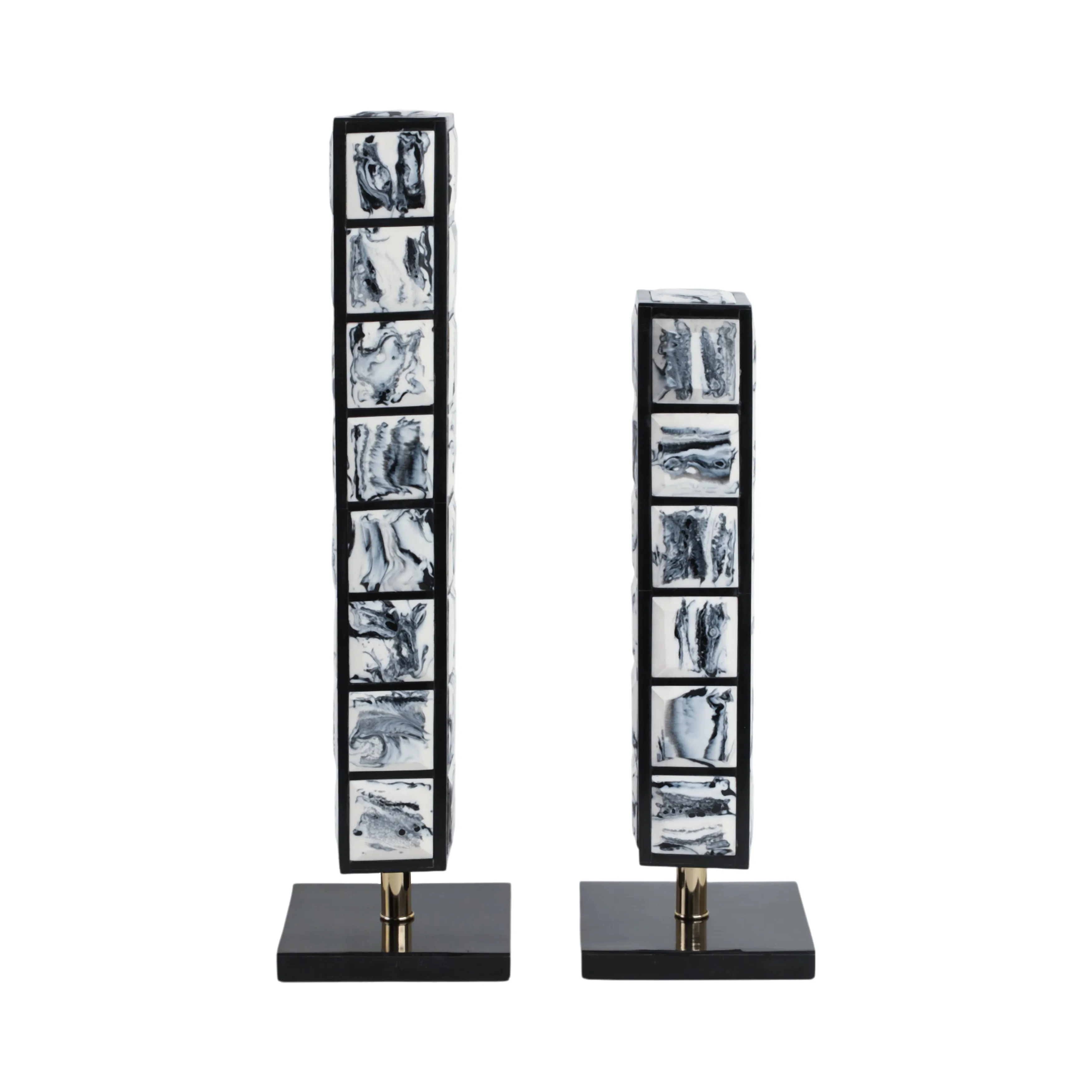 S/2 21/16" Newry Black And White Towers